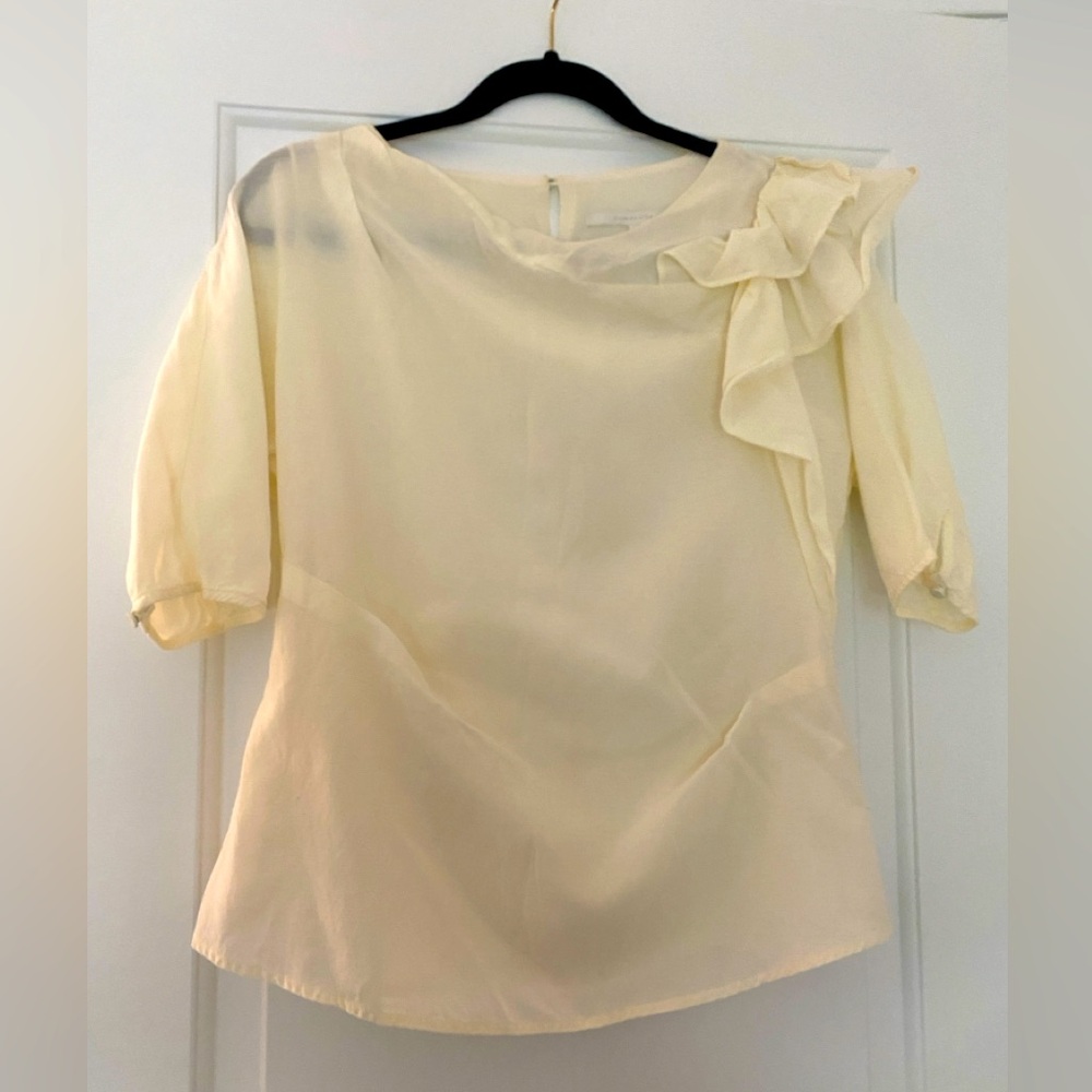 Ecru Cream Ruffle Blouse